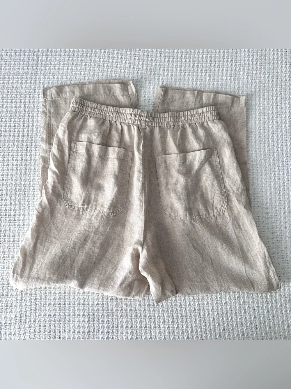 Banana Republic 100% Linen Beige European Flax Wide Leg Pants Womens Medium NWT